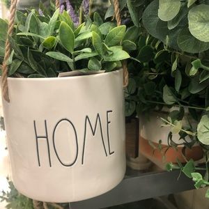 Rae Dunn ceramic HOME hanging planter flower pot